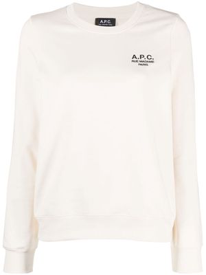 A.P.C. Skye logo-embroidered sweatshirt - White