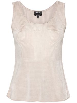 A.P.C. sleeveless ribbed-knit top - Neutrals