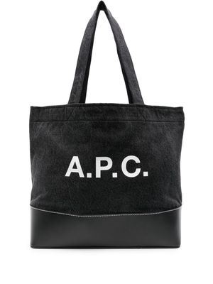 A.P.C. small Axel denim tote bag - Black
