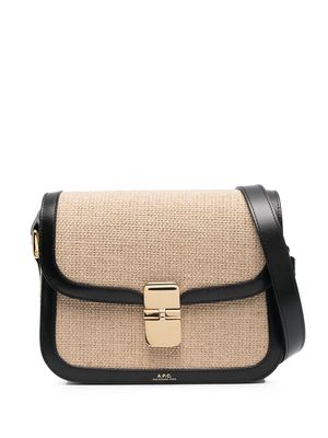 A.P.C. small Grace jute shoulder bag - Neutrals