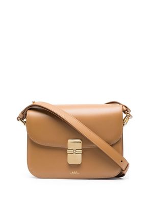 A.P.C. small Grace leather crossbody bag - Brown