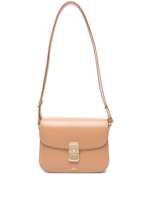 A.P.C. small Grace leather shoulder bag - Neutrals