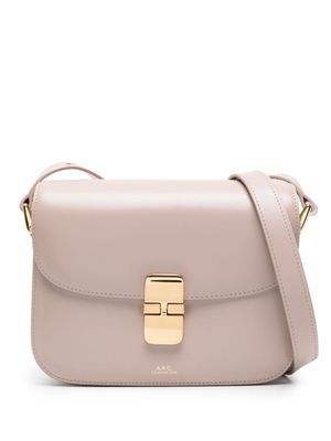 A.P.C. small Grace leather shoulder bag - Pink