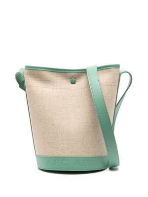 A.P.C. small Helene canvas bucket bag - Neutrals