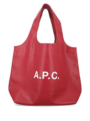 A.P.C. small Ninon logo-print tote bag - Red