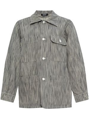 A.P.C. striped button-up shirt jacket - Black