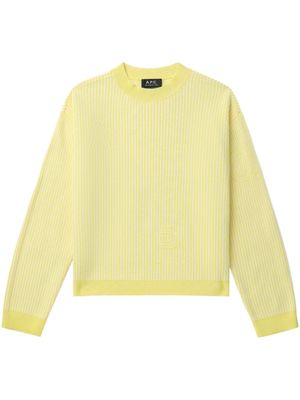 A.P.C. striped cotton jumper - Yellow