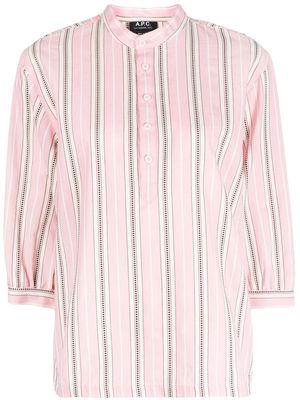 A.P.C. striped cotton shirt - Pink
