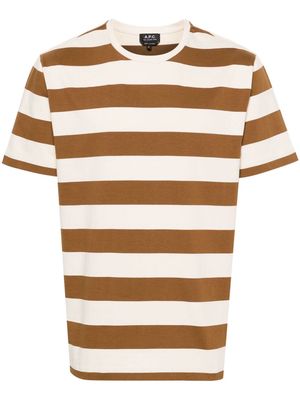 A.P.C. striped cotton T-shirt - Brown