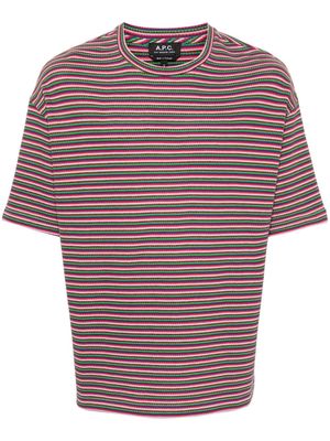 A.P.C. striped cotton T-shirt - Pink