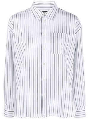 A.P.C. striped cotton-wool blend shirt - White