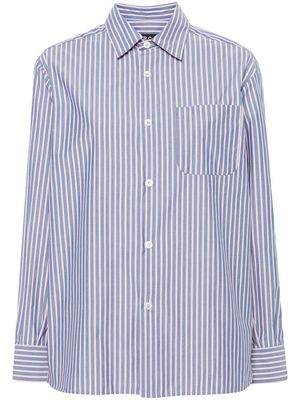A.P.C. striped poplin shirt - Blue