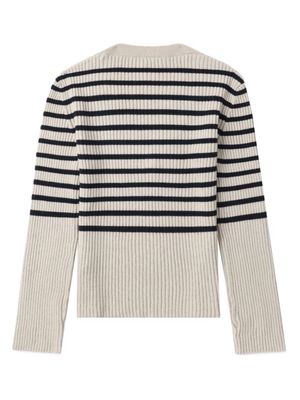 A.P.C. striped ribbed-knit jumper - White