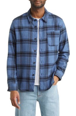 A.P.C. Surchemise Trek Plaid Flannel Button-Up Shirt in Blue