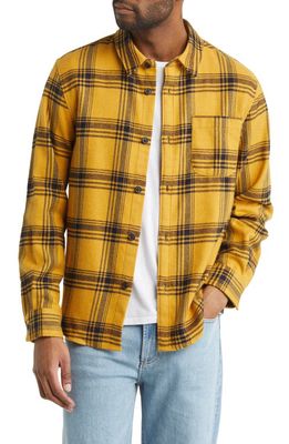 A.P.C. Surchemise Trek Plaid Flannel Button-Up Shirt in Yellow
