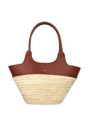 A.P.C. Tanger raffia tote bag - Neutrals