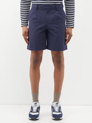 A.P.C. - Terry Pleated Cotton-blend Shorts - Mens - Navy