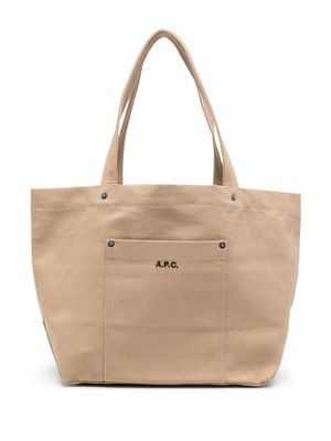 A.P.C. Thais logo-embroidery tote bag - Neutrals