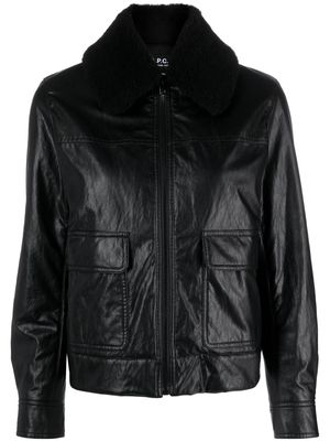 A.P.C. Tina faux leather bomber jacket - Black