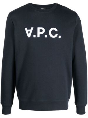 A.P.C. V.P.C. logo-print cotton sweatshirt - Blue
