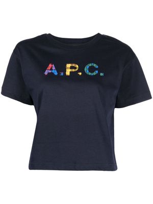 A.P.C. Val logo-print cotton T-shirt - Blue