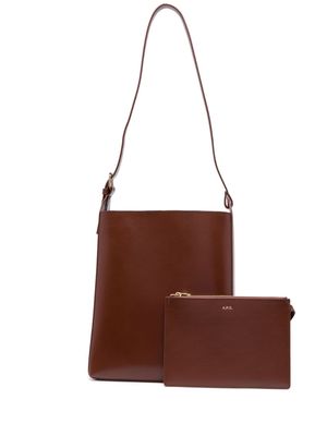 A.P.C. Virginie leather shoulder bag - Brown