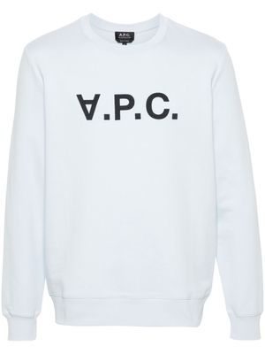 A.P.C. VPC flocked-logo sweatshirt - Blue