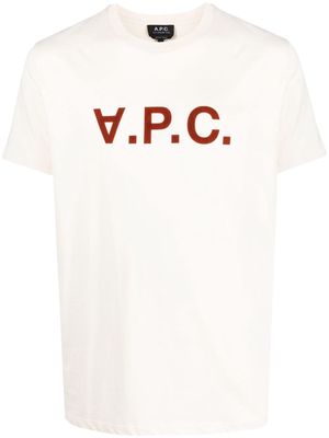 A.P.C. VPC flocked-logo T-shirt - Neutrals