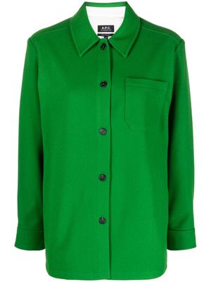 A.P.C. wool-blend shirt jacket - Green