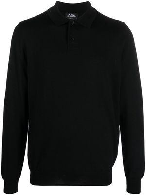 A.P.C. wool polo-collar jumper - Black