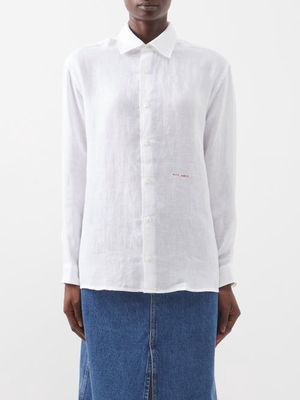 A.P.C. - X Jane Birkin Jeanne Embroidered Linen Shirt - Womens - White
