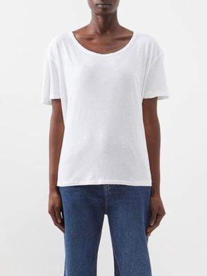 A.P.C. - X Jane Birkin London Cotton-linen Blend T-shirt - Womens - White