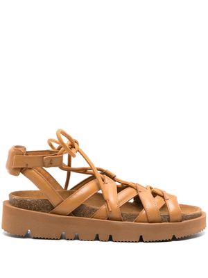 A.P.C. x NRL Iliade lace-up sandals - Brown