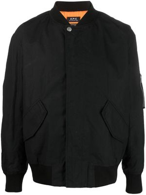 A.P.C. zip-pocket cotton bomber jacket - Black