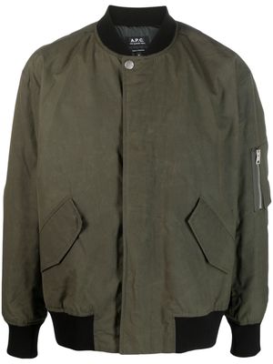 A.P.C. zip-pocket cotton bomber jacket - Green