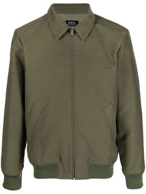 A.P.C. zip-up shirt jacket - Green