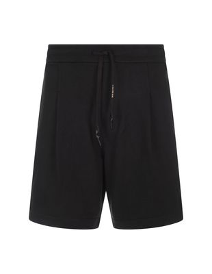 A Paper Kid Black Shorts With Back Logo Label