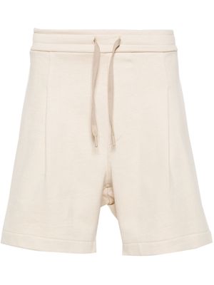 A Paper Kid Cream White Cotton Track Shorts