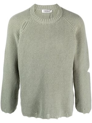 a paper kid distressed-effect cut-out jumper - Green