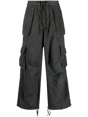 a paper kid faded-effect wide-leg cargo trousers - Grey