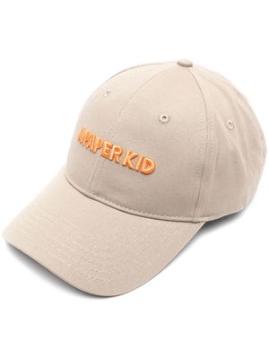a paper kid logo-embroidered baseball cap - Grey