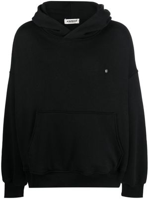 a paper kid logo-embroidered cotton hoodie - Black