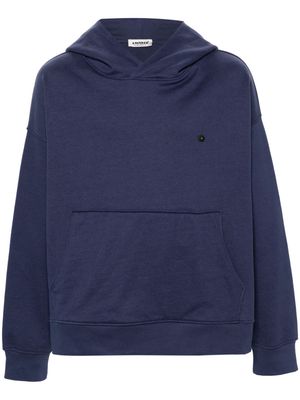 A Paper Kid logo-plaque cotton hoodie - Blue