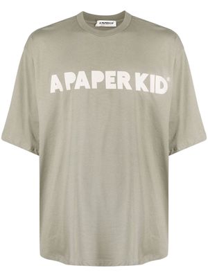 a paper kid logo-print cotton T-shirt - Green