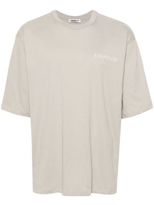 A Paper Kid logo-print drop-shoulder T-shirt - Grey