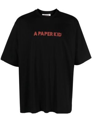 a paper kid logo-print short-sleeved T-shirt - Black