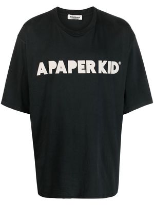 a paper kid logo-print T-shirt - Black
