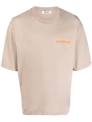 a paper kid logo-print T-shirt - Brown