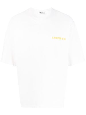 a paper kid logo-print T-shirt - Neutrals