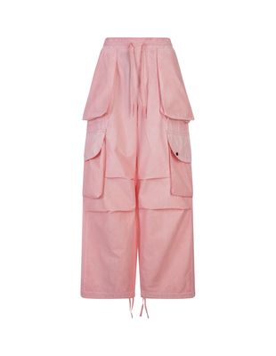 A Paper Kid Pink Cargo Trousers With Logo